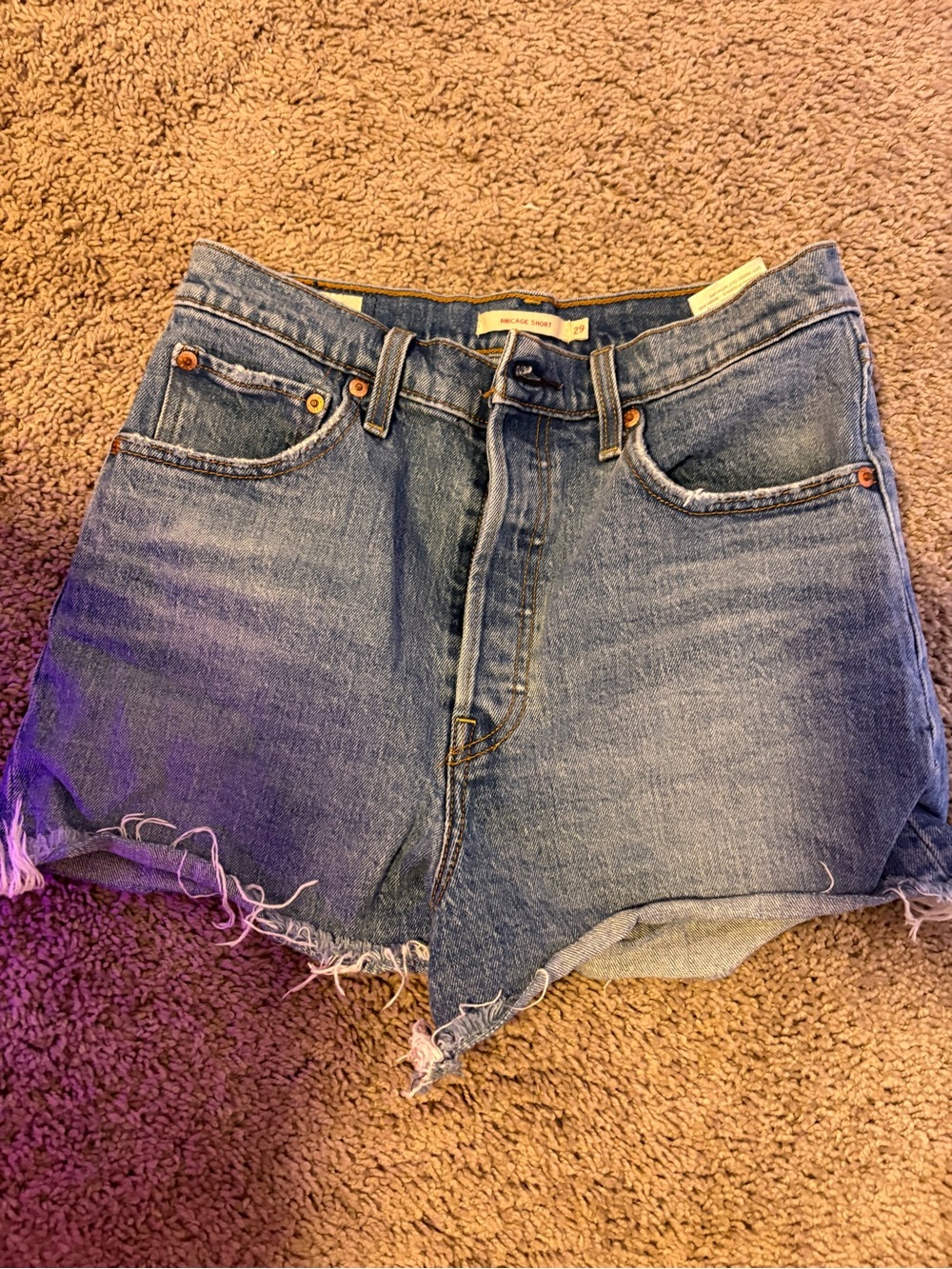 Levi's Distressed Cutoff Jean Shorts - Blue